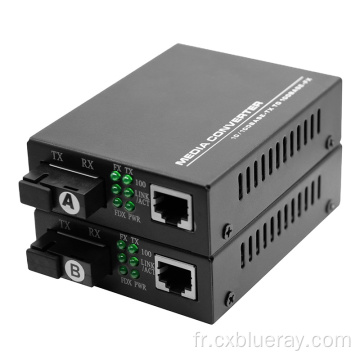 Gigabit Optical Fiber Media Converter 20 km 1310 nm Converseur de Medios de Fibra